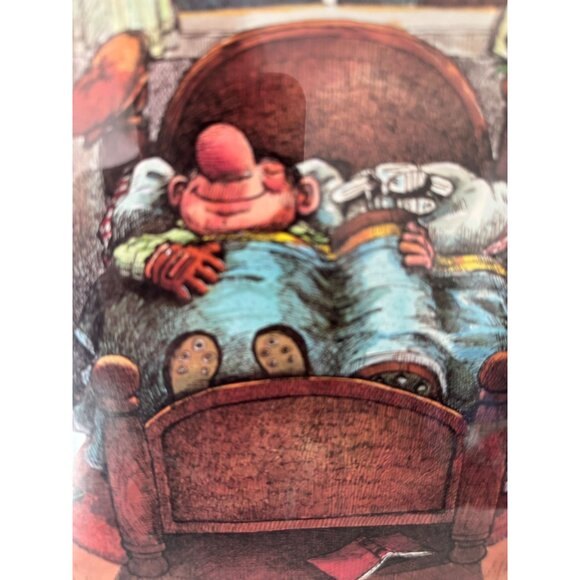 Gary Patterson Funny Framed Art Print Sleeping Golfer Illustration - Picture 2 of 3